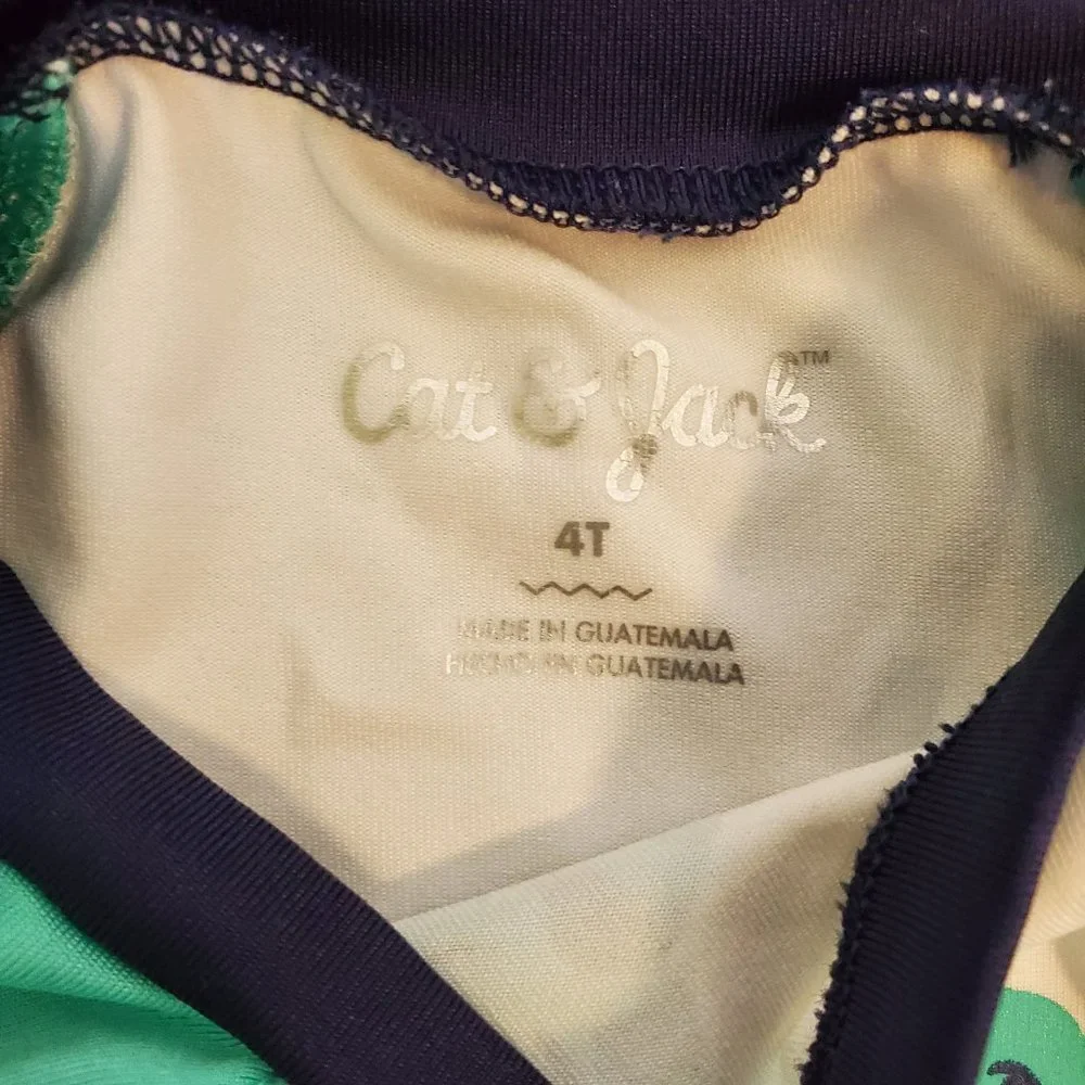 Cat & Jack Rashguard‎ Long Sleeve Swim Top. Dinosaur Size 4T.